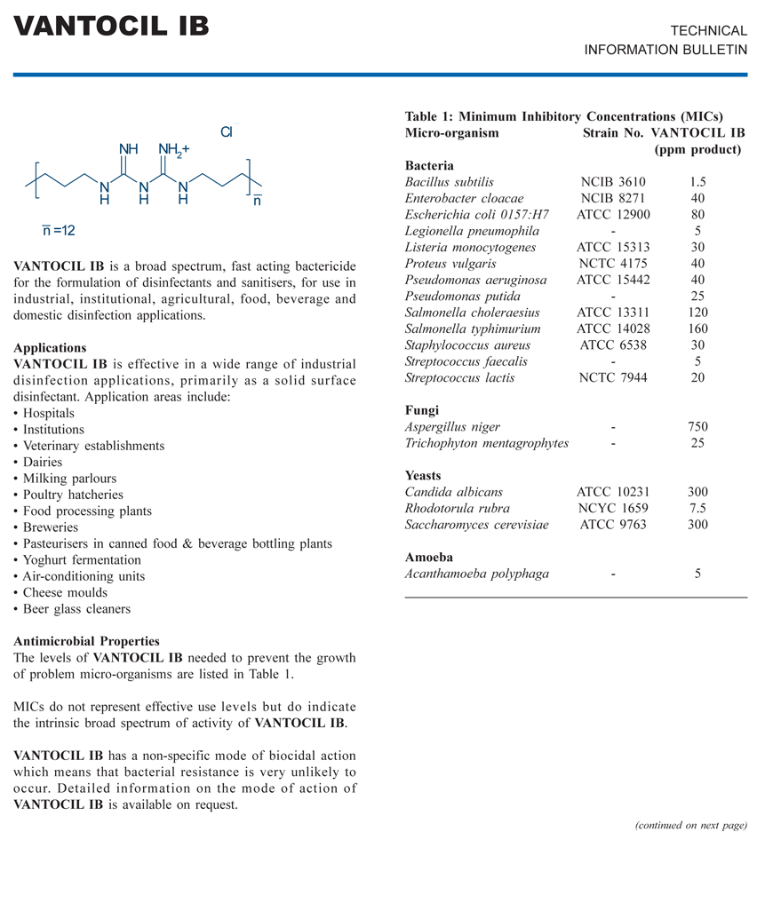 Vantocil IB, PHMB,polyhexamethylenebiguanide 殺菌劑